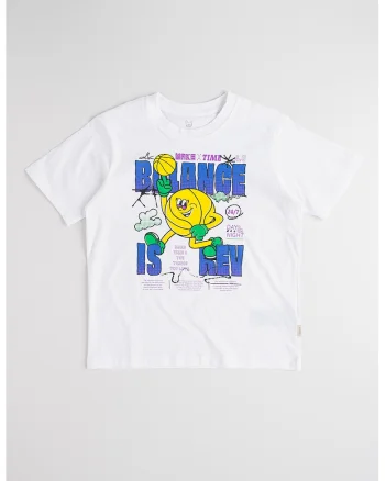 Tricou din bumbac organic cu imprimeu grafic, Alb/Galben/Albastru