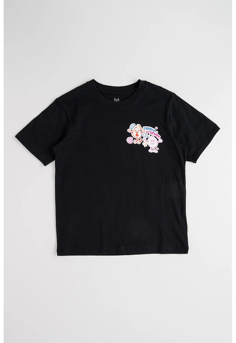Tricou din bumbac organic cu imprimeu grafic, Alb/Verde/Negru