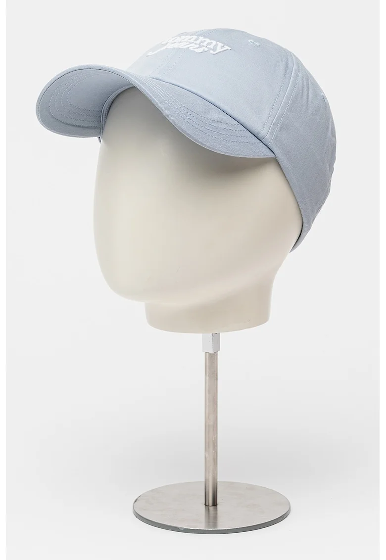 Sapca baseball ajustabila din bumbac organic Script, Albastru glaciar