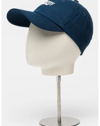 Sapca baseball ajustabila din bumbac organic Script, Alb/Bleumarin