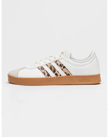 Pantofi sport Court Base cu detalii cu model animal print, Alb/Maro camel
