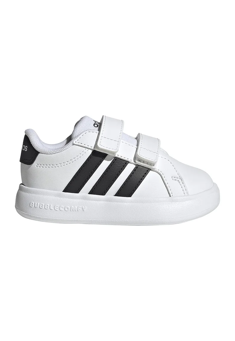 Pantofi sport Grand Court 3.0 din piele ecologica cu velcro, Alb/Negru