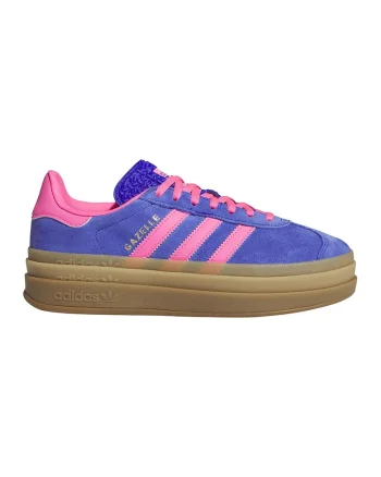 Pantofi sport Gazelle Bold flatform de piele intoarsa, Roz pastel/Albastru royal/Caramel