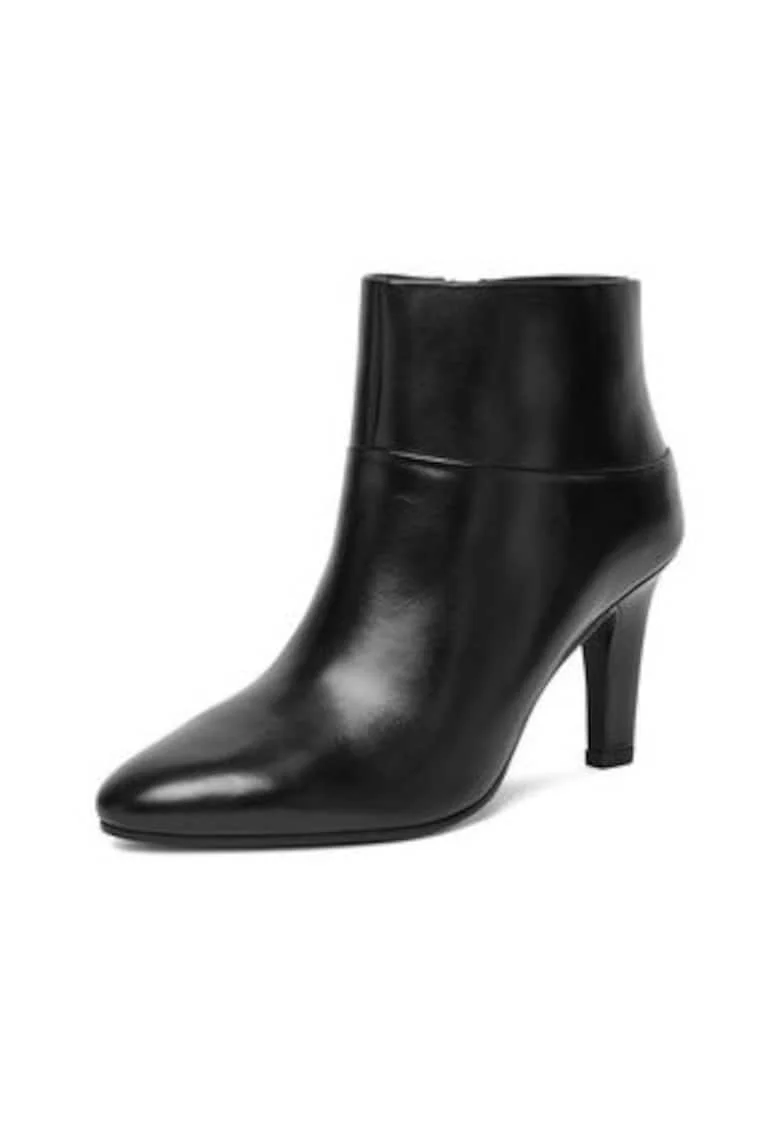 Botine dama,  piele negru, Negru