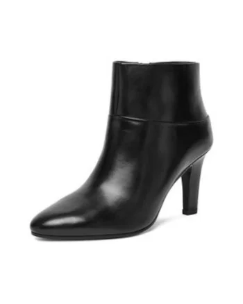 Botine dama,  piele negru, Negru