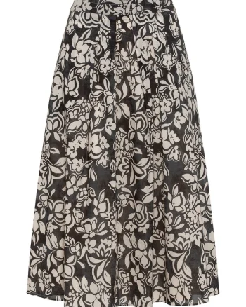 Fusta  model OLSEN-16001506, neagra, bumbac, Alb/Negru