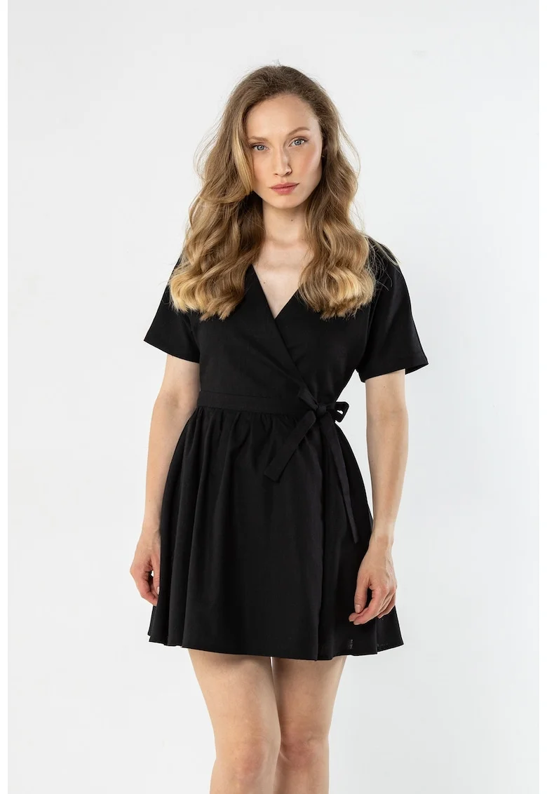 Rochie mini dama  decolteu in V, in, negru