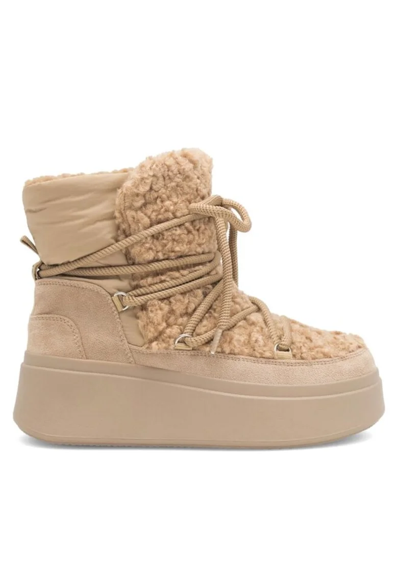 Botine dama,  590558803266337, Piele ecologica, Bej