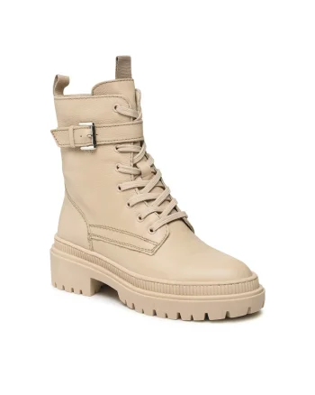 Ghete dama,  Piele naturala, bej, Bej