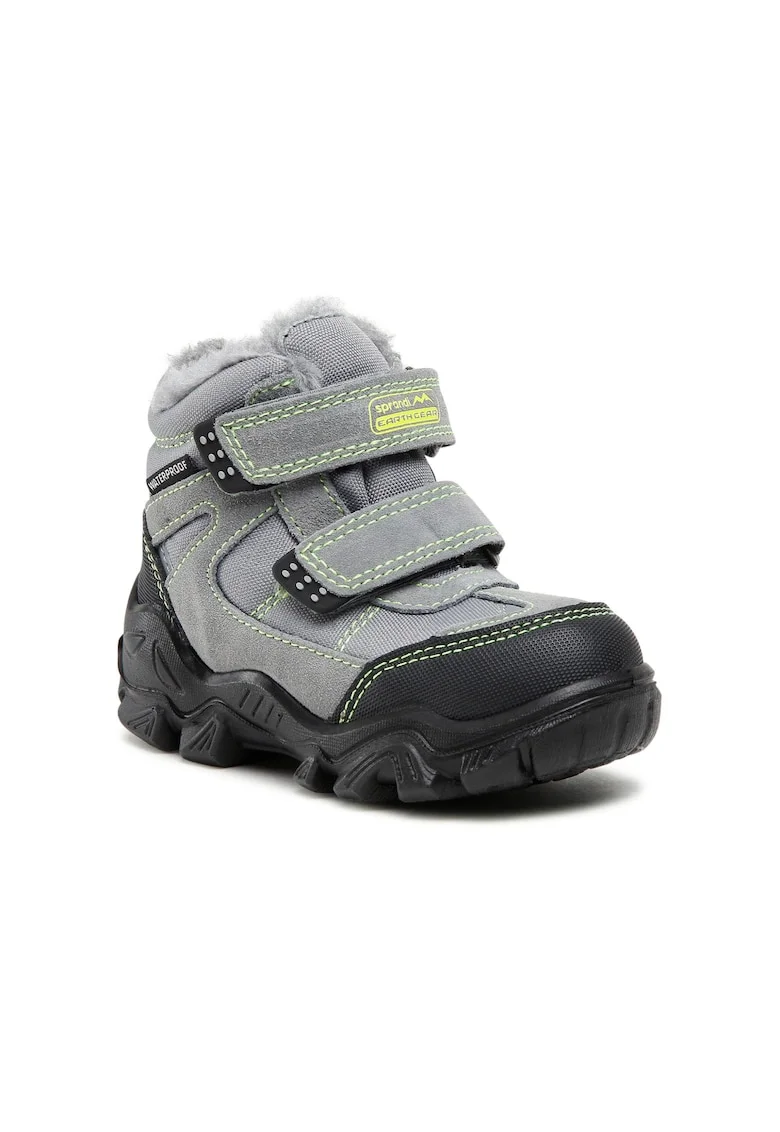 Cizme baieti,  5904862415796, Gri, Piele naturala/Piele intoarsa, Gri