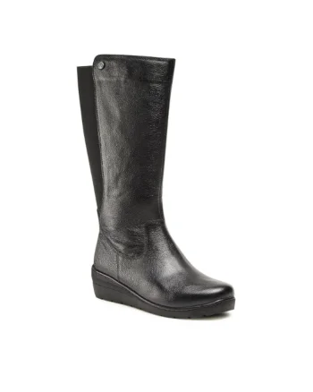 Cizme dama,  5904862416137, Negru, Piele naturala, Negru