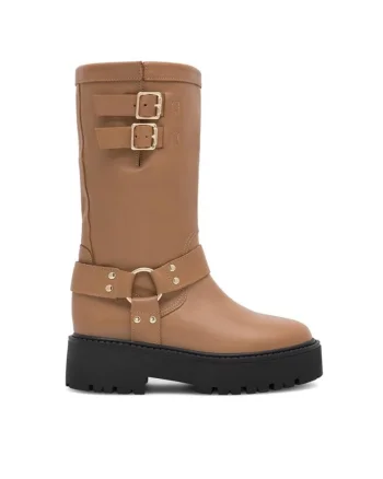 Botine dama,  590558817983239, Piele naturala, Maro