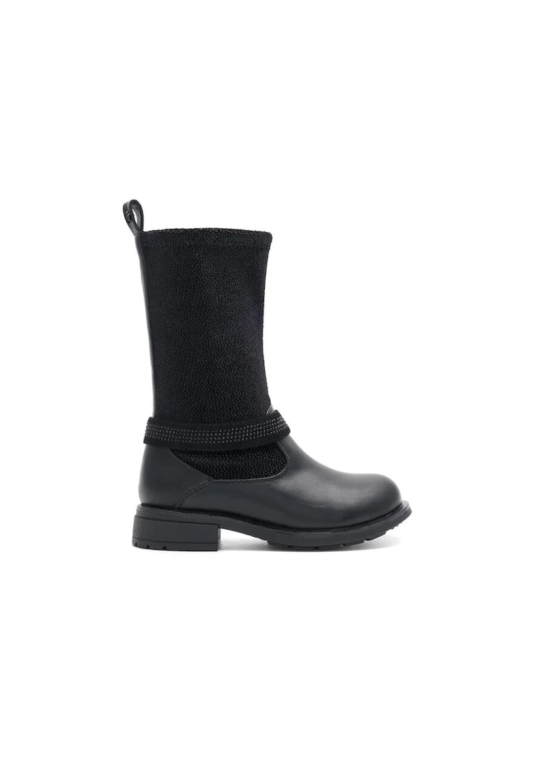 Cizme copii,  590559, Plastic/Textil, Negru, Negru