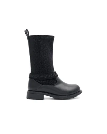 Cizme copii,  590559, Plastic/Textil, Negru, Negru