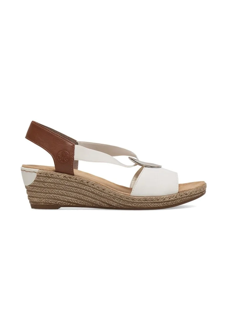 Sandale dama,  590559, Sintetic, Alb,