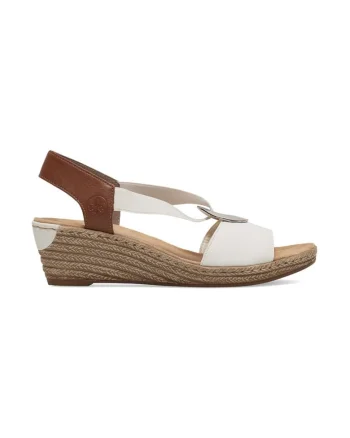 Sandale dama,  590559, Sintetic, Alb,