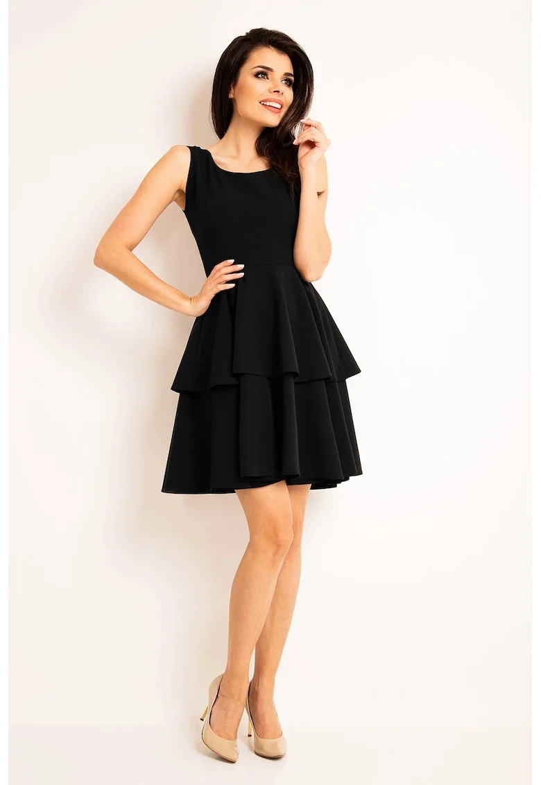 Rochie dama,  poliester/elastan, neagra,