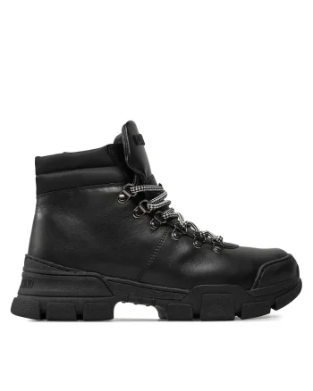 Genti dama  trapery, piele naturala, negru