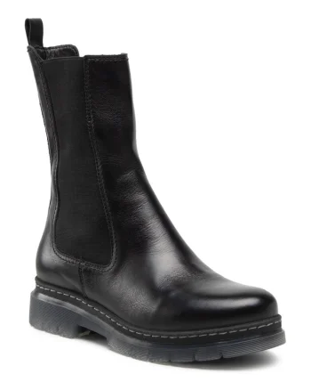 Ghete dama,  Piele naturala, Negru