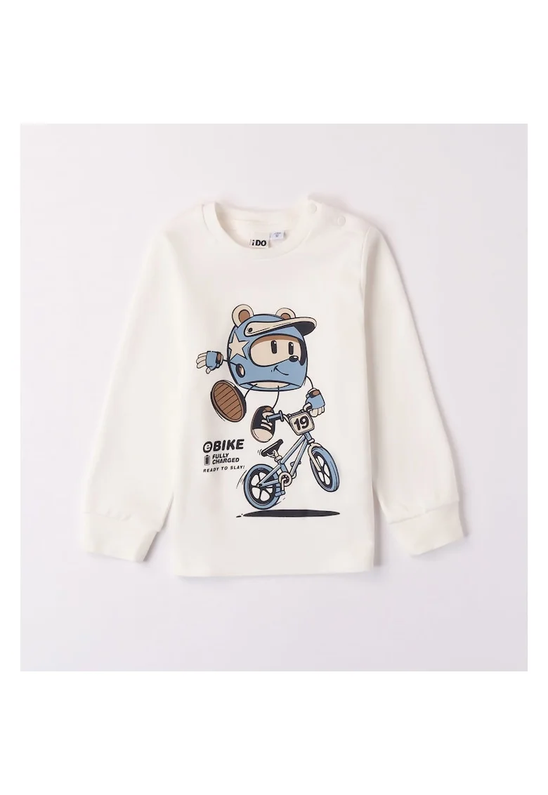 Bluza cu imprimeu pentru baieti,  4.7428, Alb, Albastru