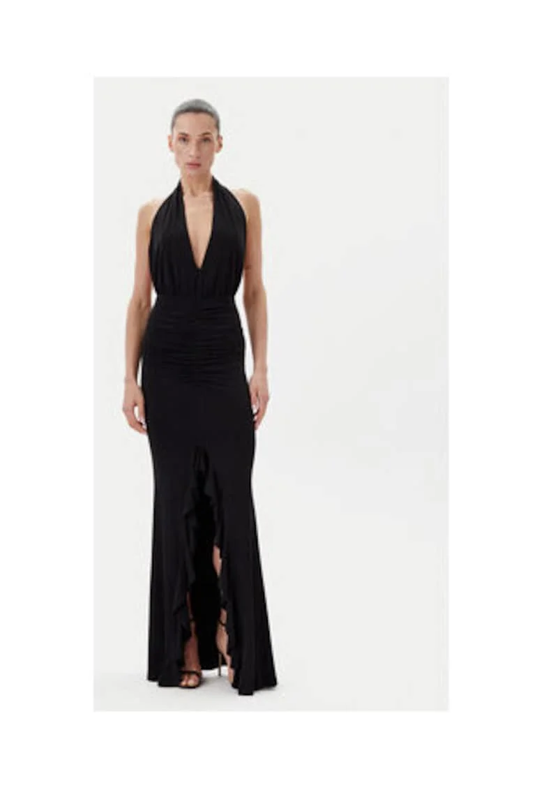 Rochie de seara,  neagra, material sintetic