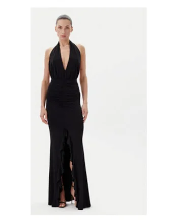Rochie de seara,  neagra, material sintetic