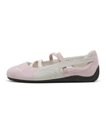 Balerini din piele intoarsa cu logo Speedcat, Roz pastel/Bej deschis