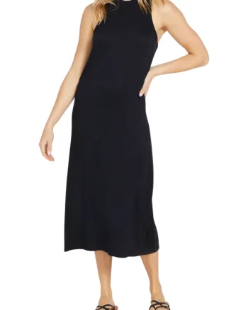 Rochie midi  Stonelight, fara maneci, negru,