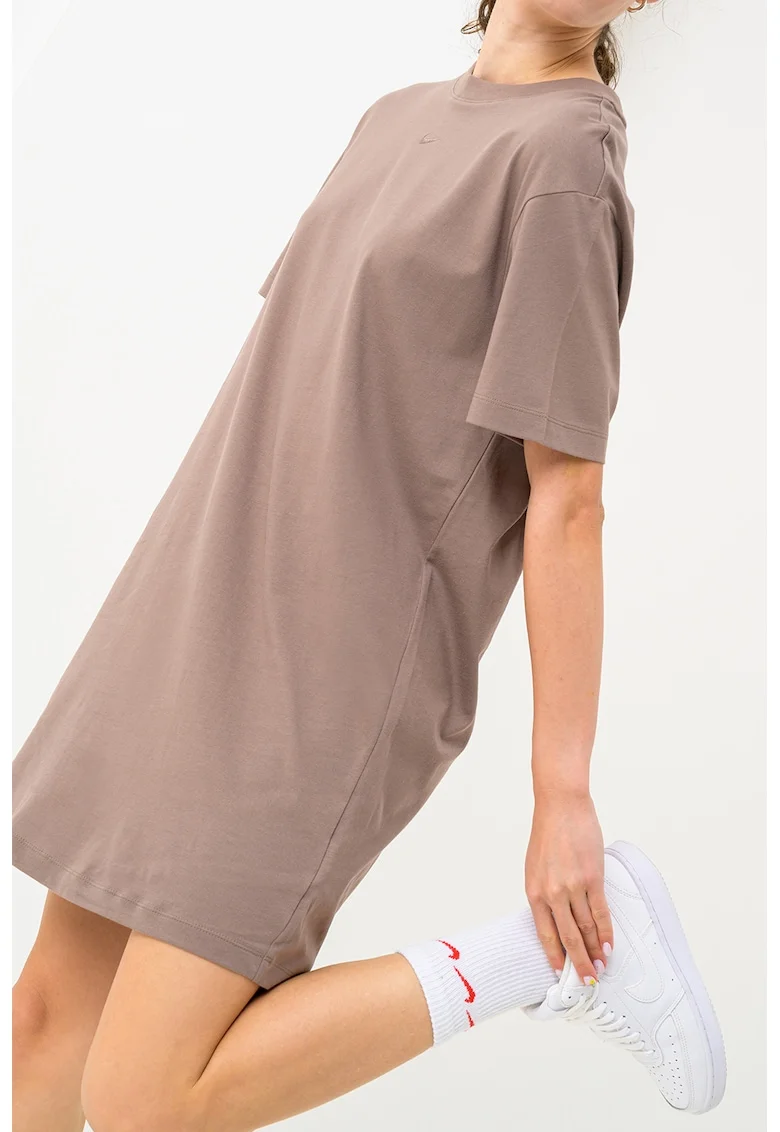 Rochie-tricou cu decolteu la baza gatului Sportswear Essentials, Maro/Maro taupe