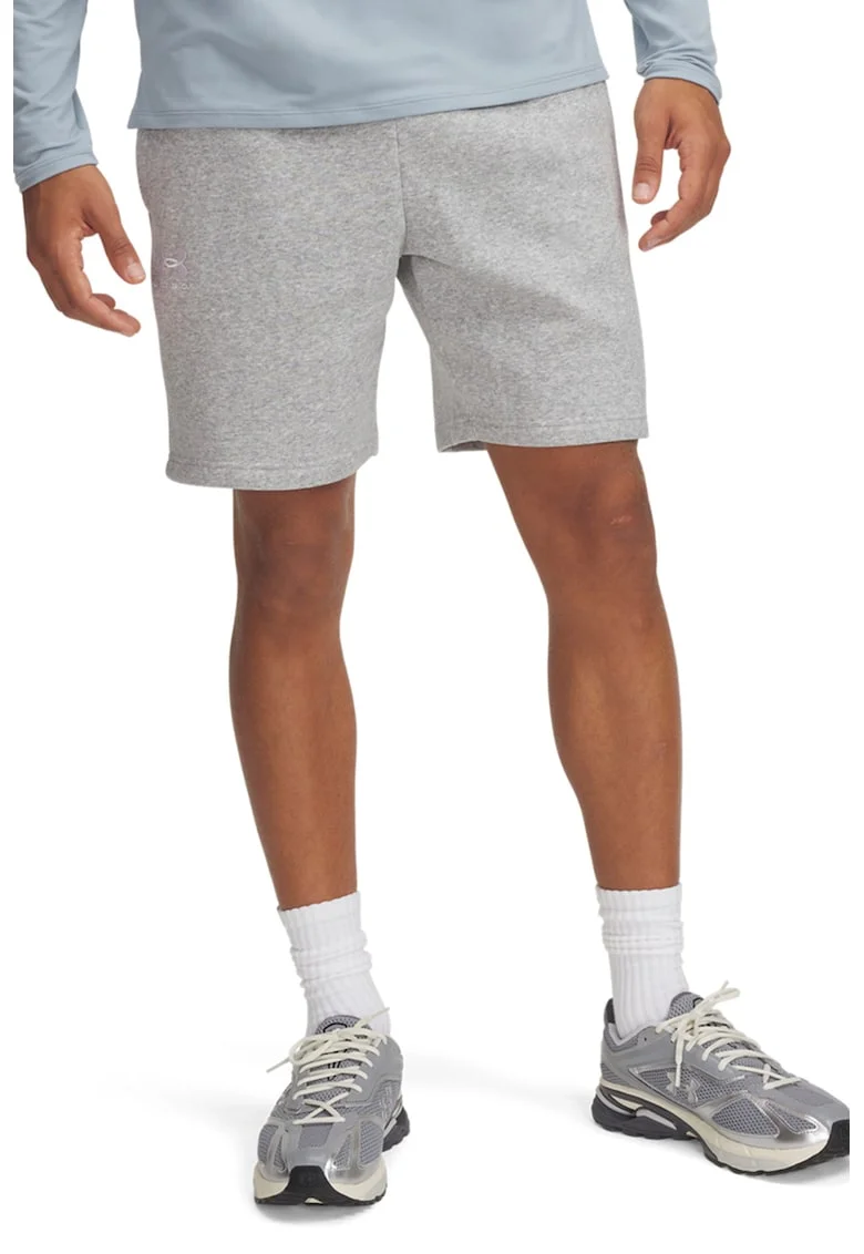 Pantaloni scurti cu talie medie, pentru fitness, Alb/Gri deschis melange