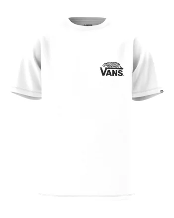 Tricou cu decolteu la baza gatului, imprimeu logo si grafic, Alb/Negru