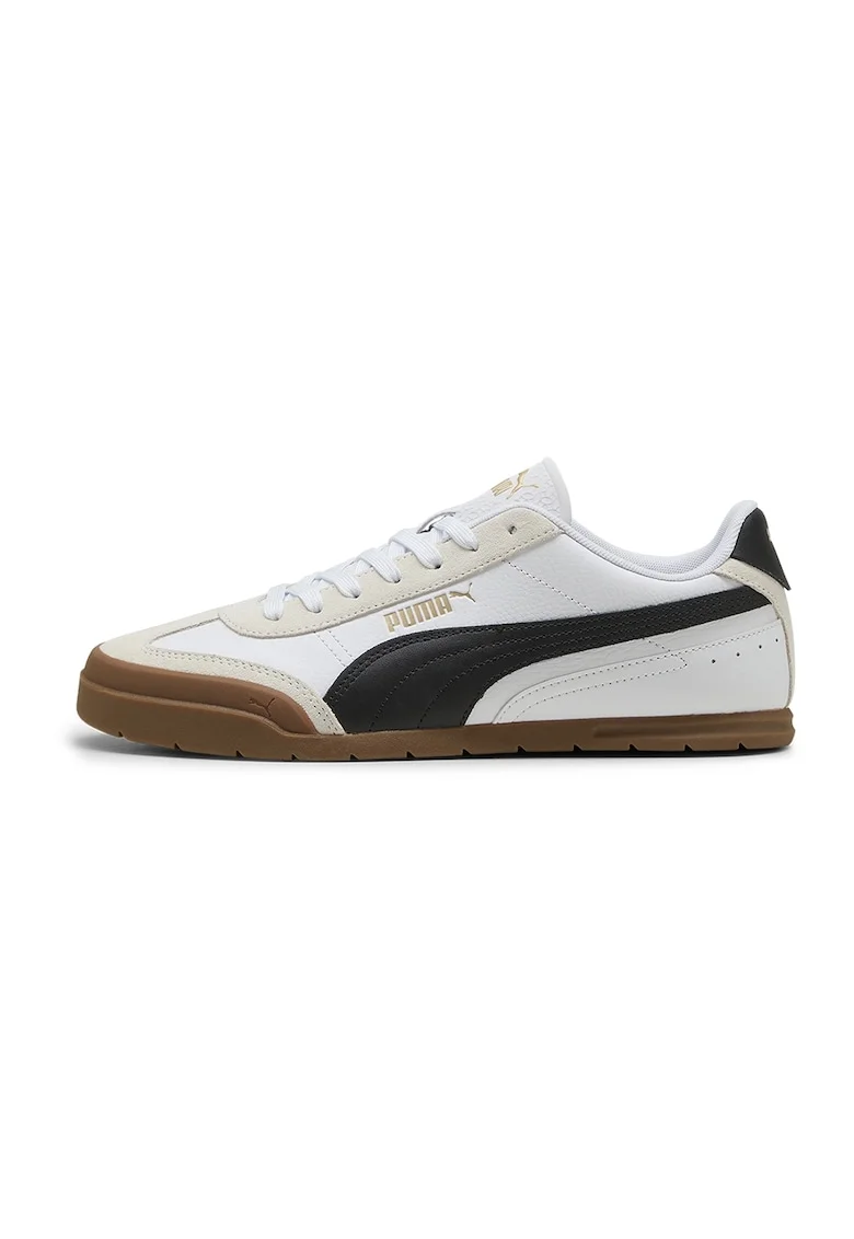 Pantofi sport de piele Super Turino, Negru/Alb optic