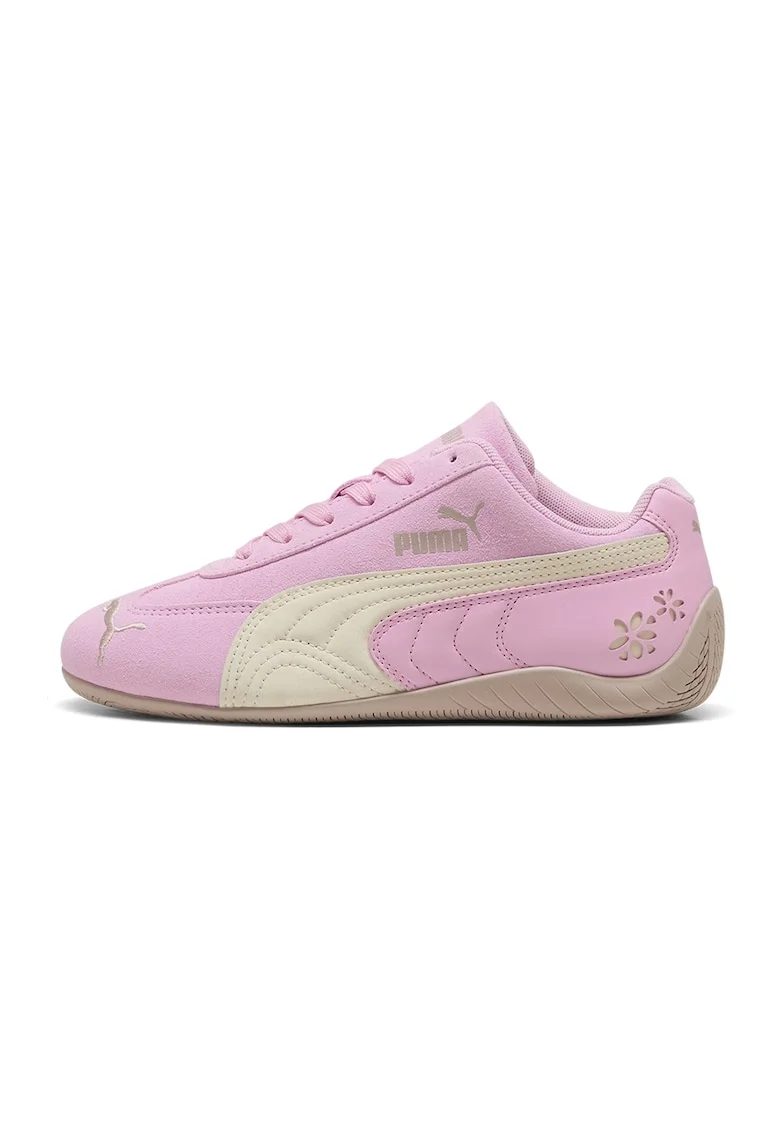 Pantofi sport Speedcat Eternal Bloom de piele intoarsa, Roz pastel/Crem
