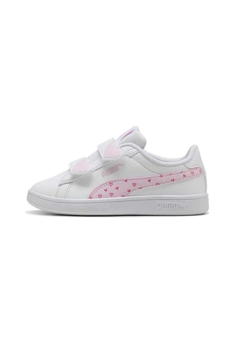 Pantofi sport Smash 3.0 Hearty de piele ecologica cu velcro, Roz aprins/Roz pastel/Alb optic
