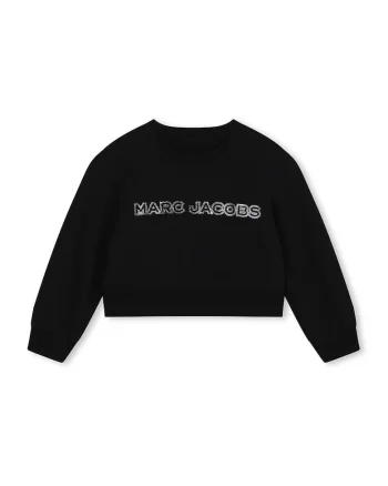 Bluza de trening de bumbac cu strasuri, Negru/Argintiu