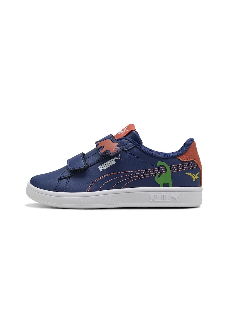 Pantofi sport Smash 3.0 Dino cu velcro, Coral/Verde aquamarin/Bleumarin