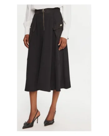 Fusta Midi  negru, din material usor