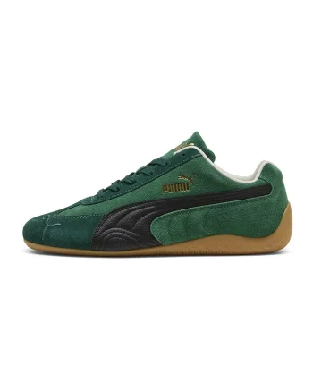Pantofi sport Speedcat de piele intoarsa, Negru/Verde englez