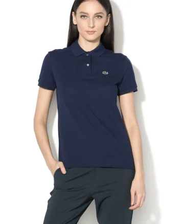 Tricou polo din bumbac pique, Bleumarin