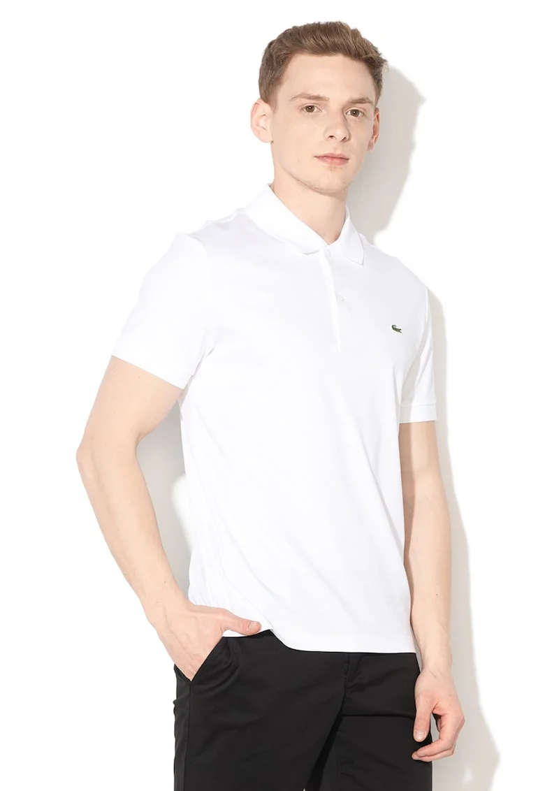 Tricou polo regular fit de bumbac, Alb
