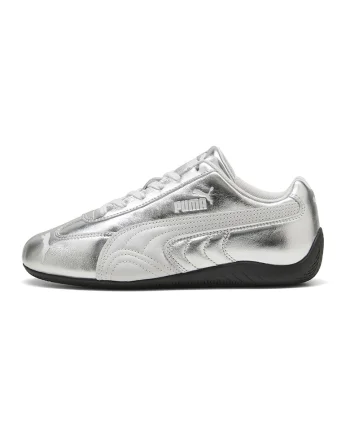 Pantofi sport Speedcat de piele cu aspect metalic, Argintiu