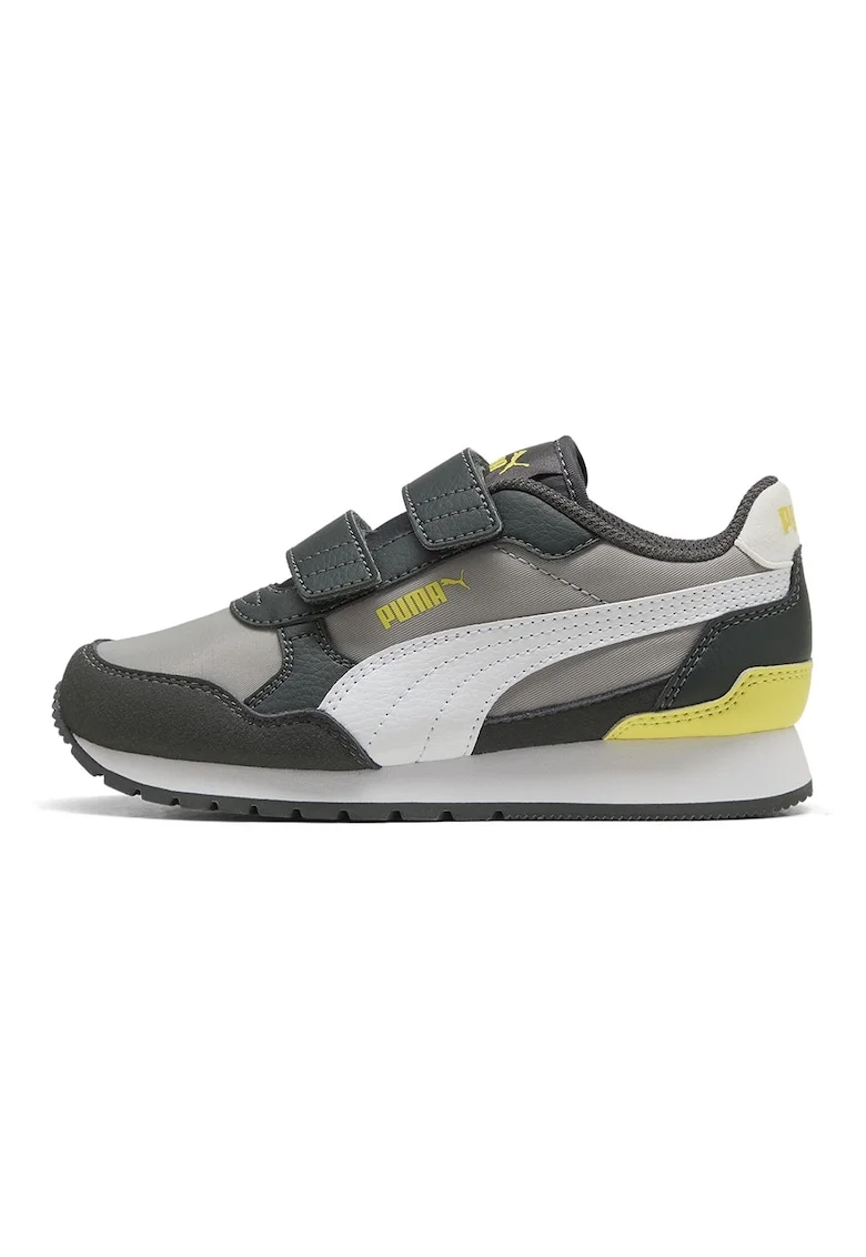 Pantofi sport ST Runner v4 NL cu inchidere velcro, Alb/Galben/Gri inchis