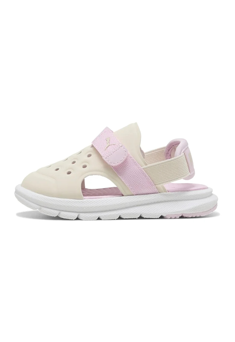 Sandale slingback cu inchidere velcro Evolve, Roz pastel/Galben pal