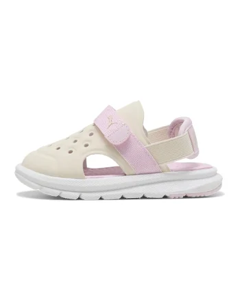 Sandale slingback cu inchidere velcro Evolve, Roz pastel/Galben pal
