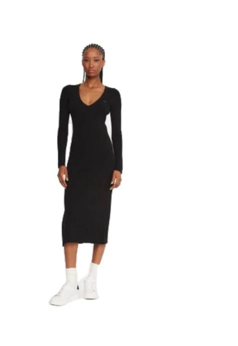 Rochie tricotata dama,  material sintetic, negru,