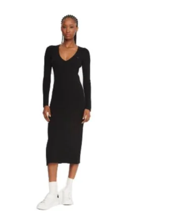 Rochie tricotata dama,  material sintetic, negru,