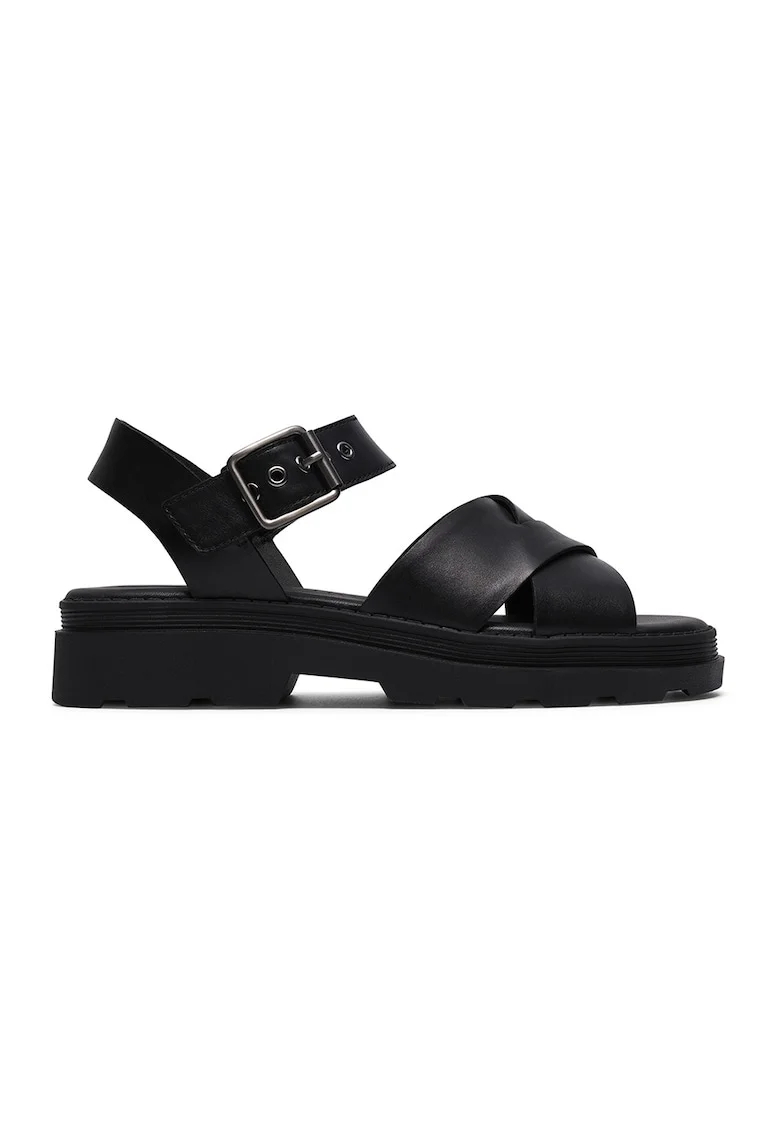 Sandale de piele Orinoco Cross, Negru stins