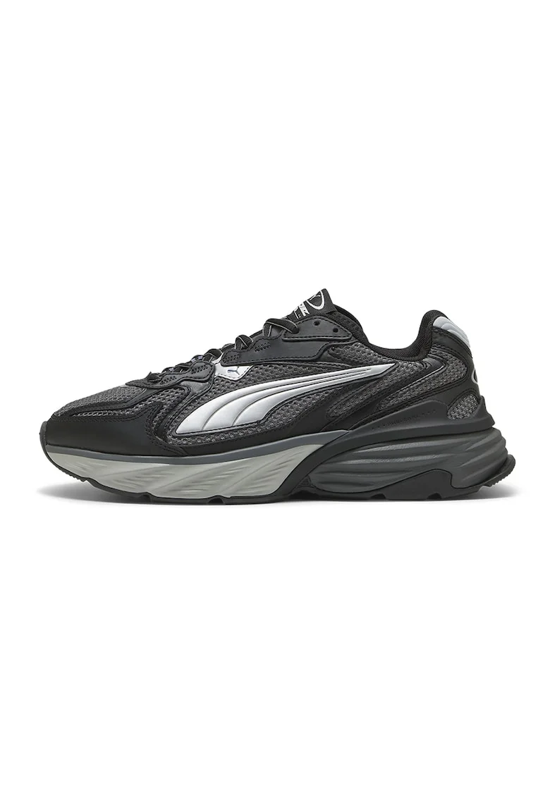 Pantofi sport Fade Nitro din material textil cu garnituri sintetice, Negru/Alb optic