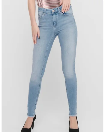 Blugi skinny cu aspect decolorat, Albastru deschis