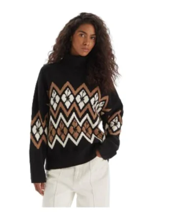 Pulover dama ERJSW03673,  Negru,